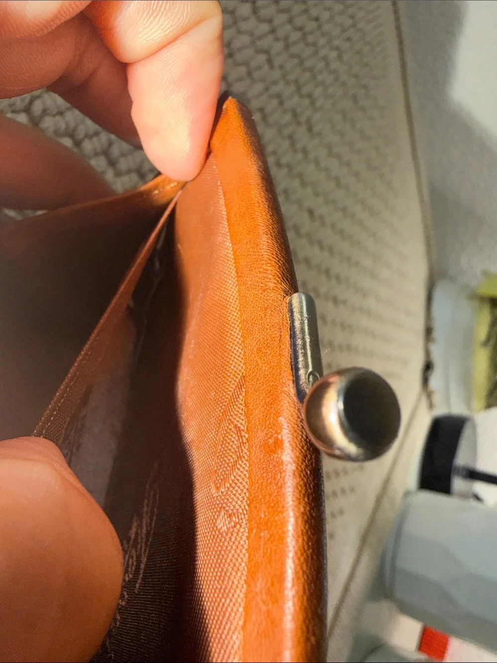 Vintage Fossil Brown Leather Kiss-Lock Coin Purse Card Holder